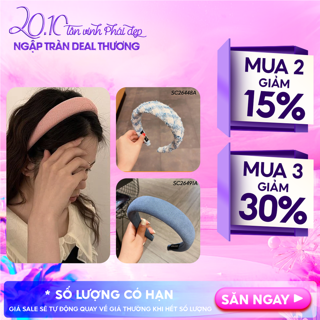 [NHẬP KHẨU] Băng Đô Cài Tóc Trơn, Họa Tiết Thời Trang TOOLA