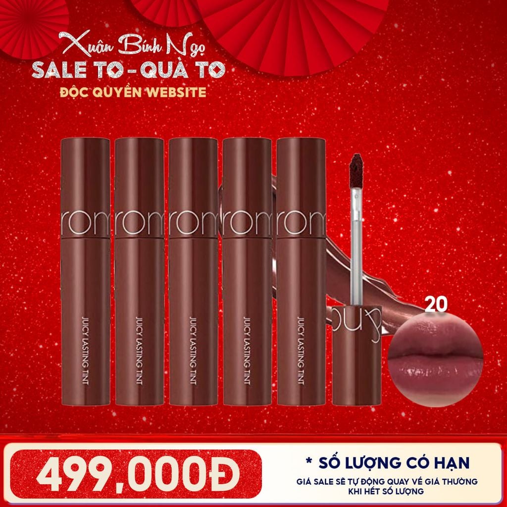 [ĐỘC QUYỀN - COMBO SIÊU HỜI] 5 Son Tint Lì Romand Căng Bóng The Juicy Lasting Tint