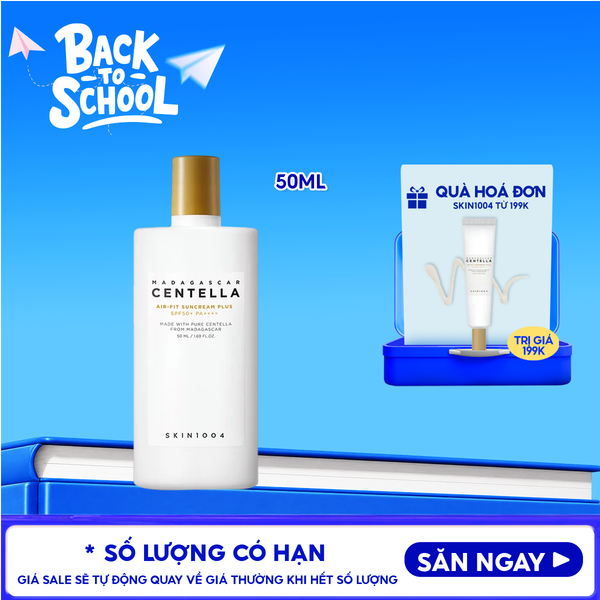  Kem Chống Nắng Skin1004 Lành Tính Dành Cho Da Nhạy Cảm Madagascar Centella Air-Fit Suncream Plus SPF50+ PA++++ 50ml 