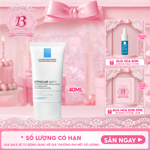  Kem Dưỡng La Roche-Posay Kiềm Dầu, Cải Thiện Lỗ Chân Lông Effaclar Mat+ 40ml 