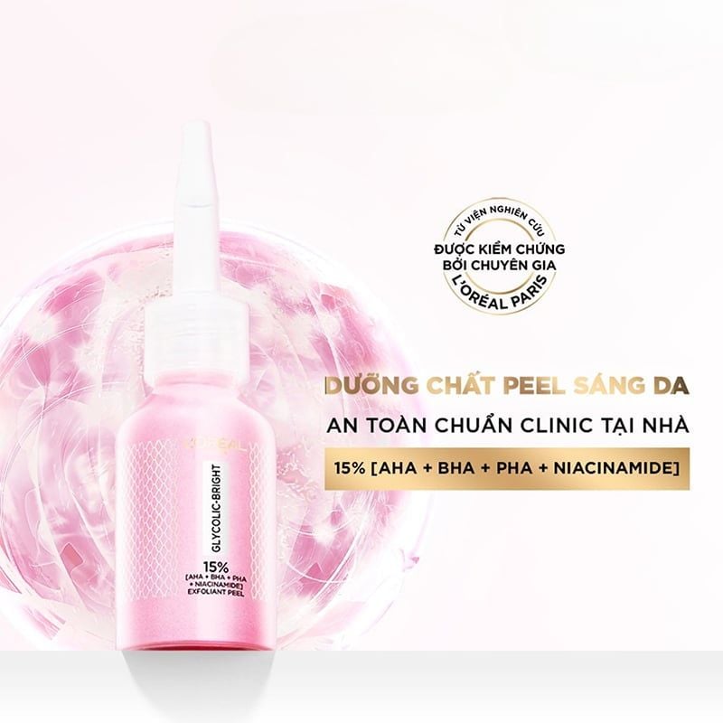 Dưỡng Chất Peel Sáng Da L'Oreal Làm Sạch Tế Bào Chết Glycolic-Bright Anti-Dark Spot Exfoliant Peel 25ml