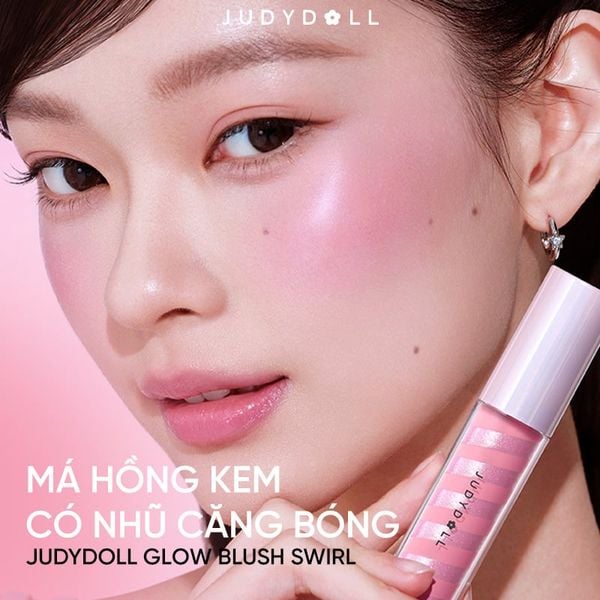  Má Hồng Kem Judydoll Có Nhũ Căng Bóng Glow Blush Swirl 5g 