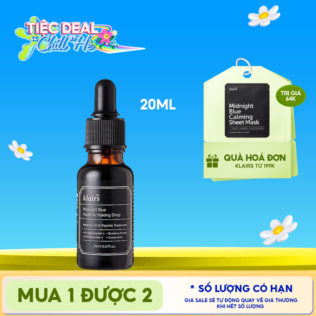Serum Klairs Làm Dịu, Phục Hồi Da Klairs Midnight Blue Youth Activating Drop 20ml