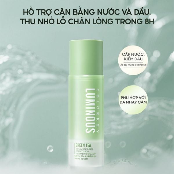  Nước Cân Bằng Colorkey Trà Xanh Luminous Green Tea Purifying Shake Toner 100ml 