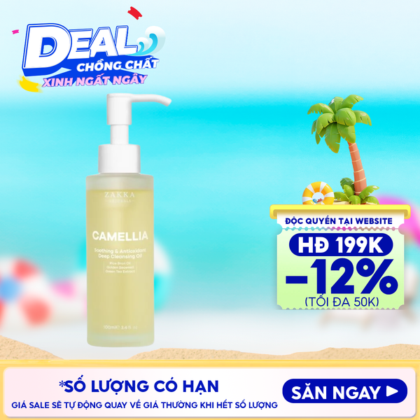  Dầu Tẩy Trang Zakka Naturals Làm Sạch Sâu Camellia Soothing & Antioxidant Deep Cleansing Oil 100ml 