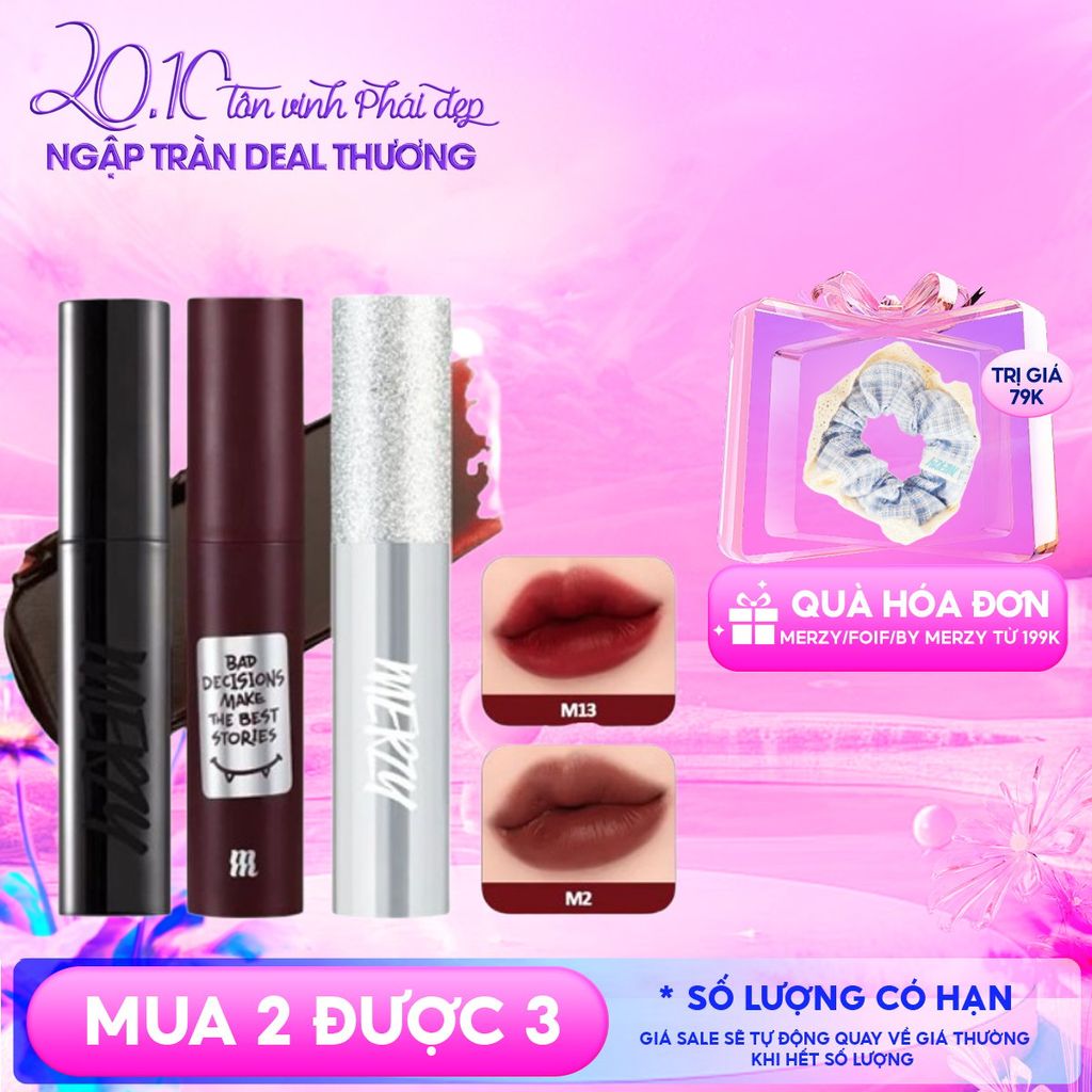 [Merzy Glam M13 Vỏ Bạc] Son Kem Merzy Siêu Lì, Mịn Môi Noir In The Mellow Tint