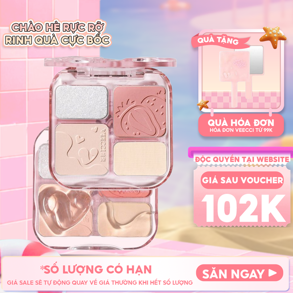  Bảng Phấn Má Hồng & Bắt Sáng 4 Trong 1 VEECCI Easy Blend Face Contouring Palette VE01 8.6g 