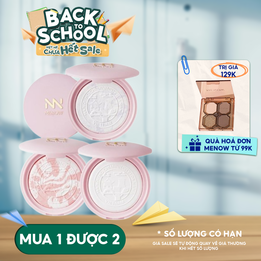 [Vietnam Edition] Phấn Phủ Nén MENOW Mỏng Nhẹ Tự Nhiên Clear Radiant Pressed Powder 7g