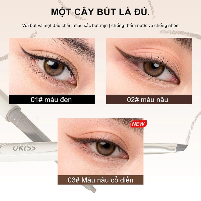 Chì Kẻ Mắt Dạng Gel Lâu Trôi UKISS Fine Matte Sharping Gel Eyeliner 60mg