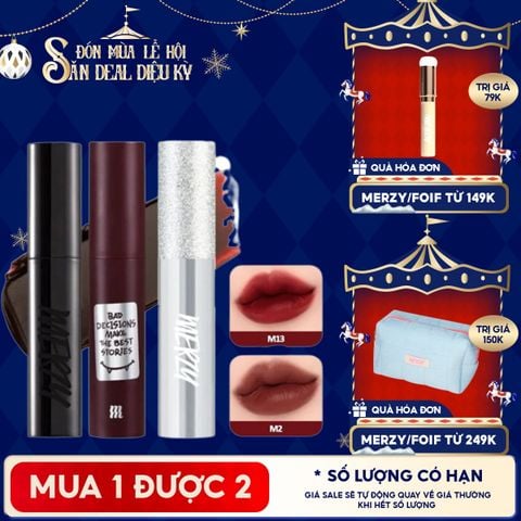 [Merzy Glam M13 Vỏ Bạc] Son Kem Merzy Siêu Lì, Mịn Môi Noir In The Mellow Tint
