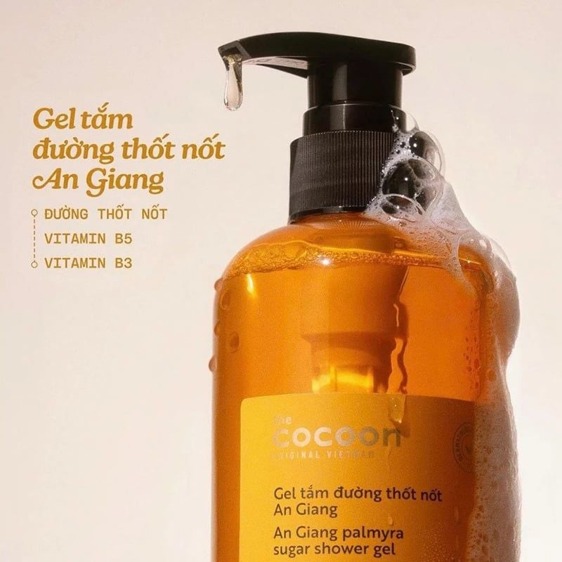 Gel Tắm Đường Thốt Nốt Cocoon An Giang Palmyra Sugar Shower Gel 500ml