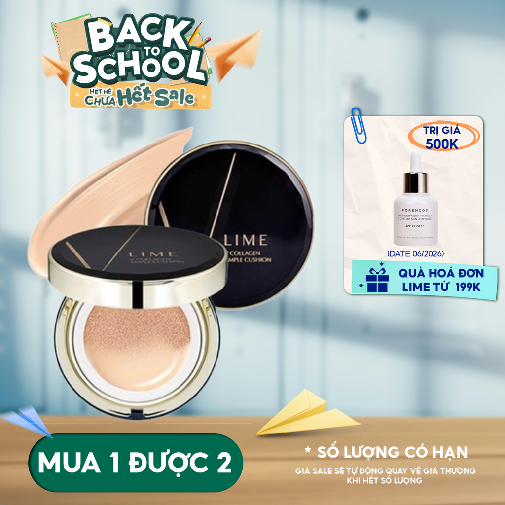 Phấn Nước LIME Dưỡng Ẩm Cho Da V Collagen Ample Cushion SPF50+/PA+++ 20g