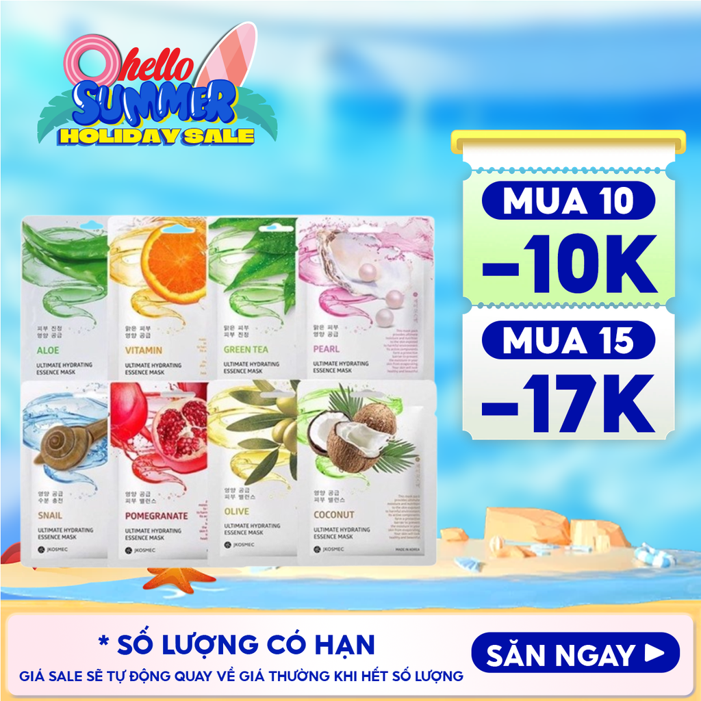 [9 mùi] Mặt Nạ Jkosmec Tinh Chất Cấp Ẩm Chuyên Sâu Ultimate Hydrating Essence Mask 25ml