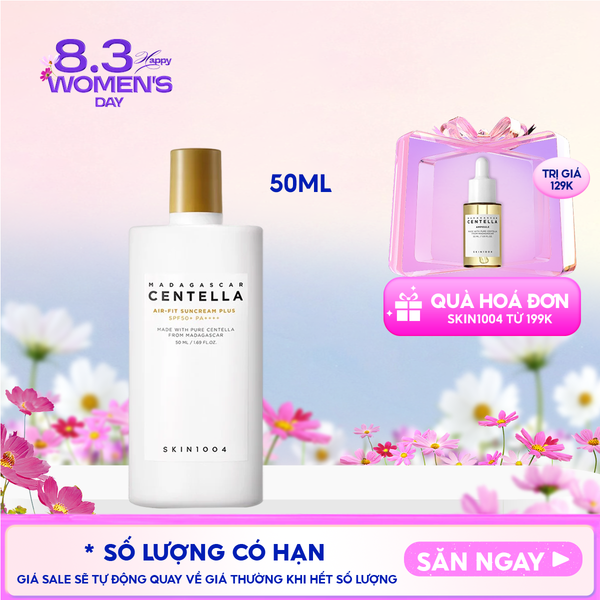  Kem Chống Nắng Skin1004 Lành Tính Dành Cho Da Nhạy Cảm Madagascar Centella Air-Fit Suncream Plus SPF50+ PA++++ 50ml 