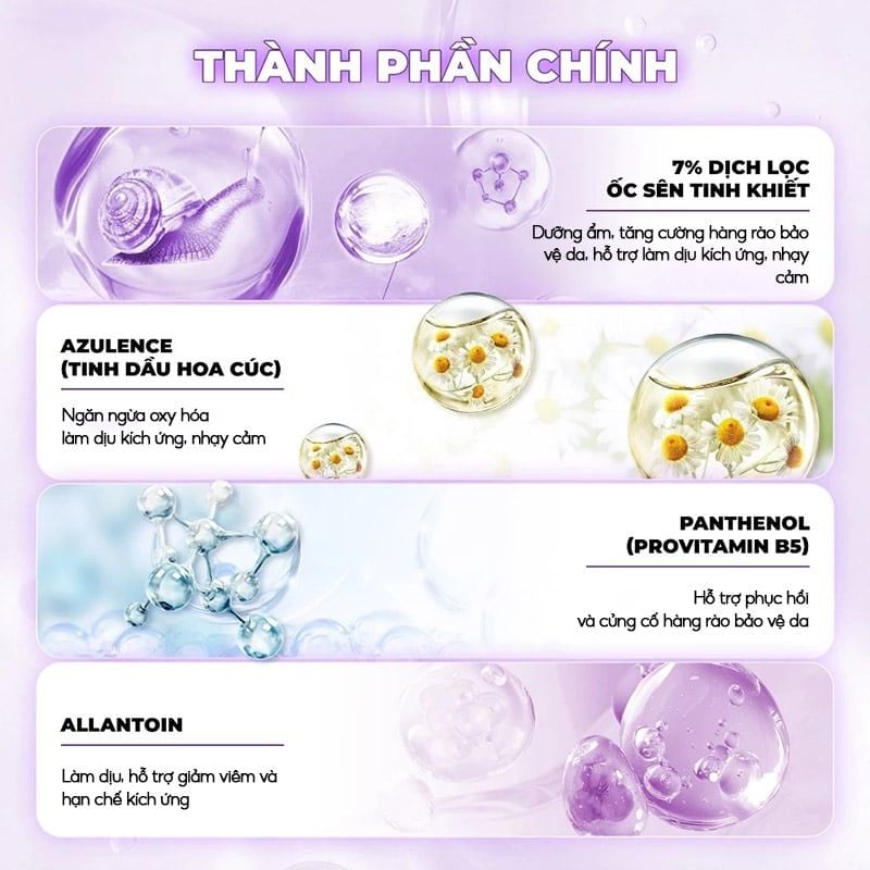 Sữa Rửa Mặt Tiam Ốc Sên Làm Dịu, Hỗ Trợ Phục Hồi Da Snail & Azulene Low pH Cleanser 200ml