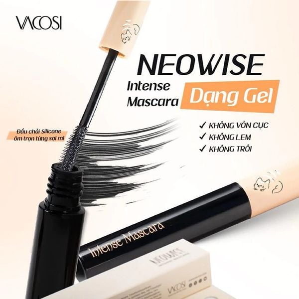  Mascara Vacosi Dạng Gel Dài Và Cong Mi Tự Nhiên Neowise Intense Mascara - VM31 