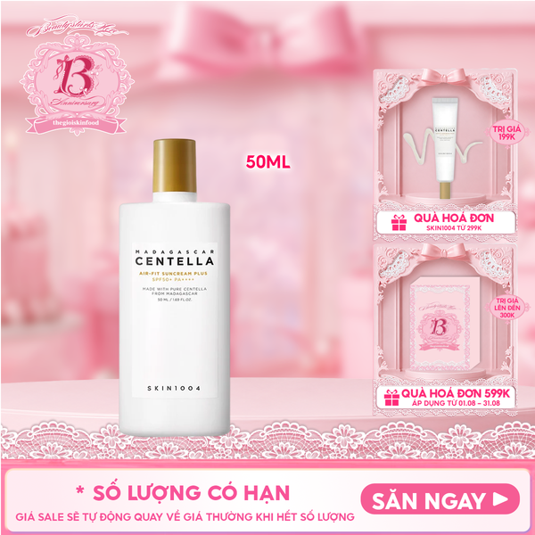  Kem Chống Nắng Skin1004 Lành Tính Dành Cho Da Nhạy Cảm Madagascar Centella Air-Fit Suncream Plus SPF50+ PA++++ 50ml 