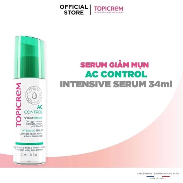  Serum Hỗ Trợ Giảm Mụn, Giảm Bóng Nhờn Cho Da Dầu Mụn Topicrem Ac Control Intensive Serum 34ml 
