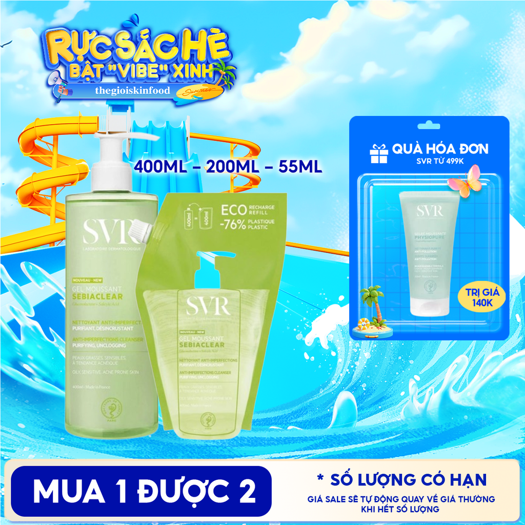 Sữa Rửa Mặt SVR Dạng Gel Không Chứa Xà Phòng Dành Cho Da Dầu Sebiaclear Gel Moussant