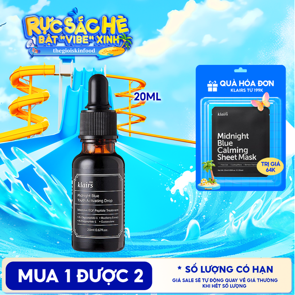  Serum Klairs Làm Dịu, Phục Hồi Da Klairs Midnight Blue Youth Activating Drop 20ml 