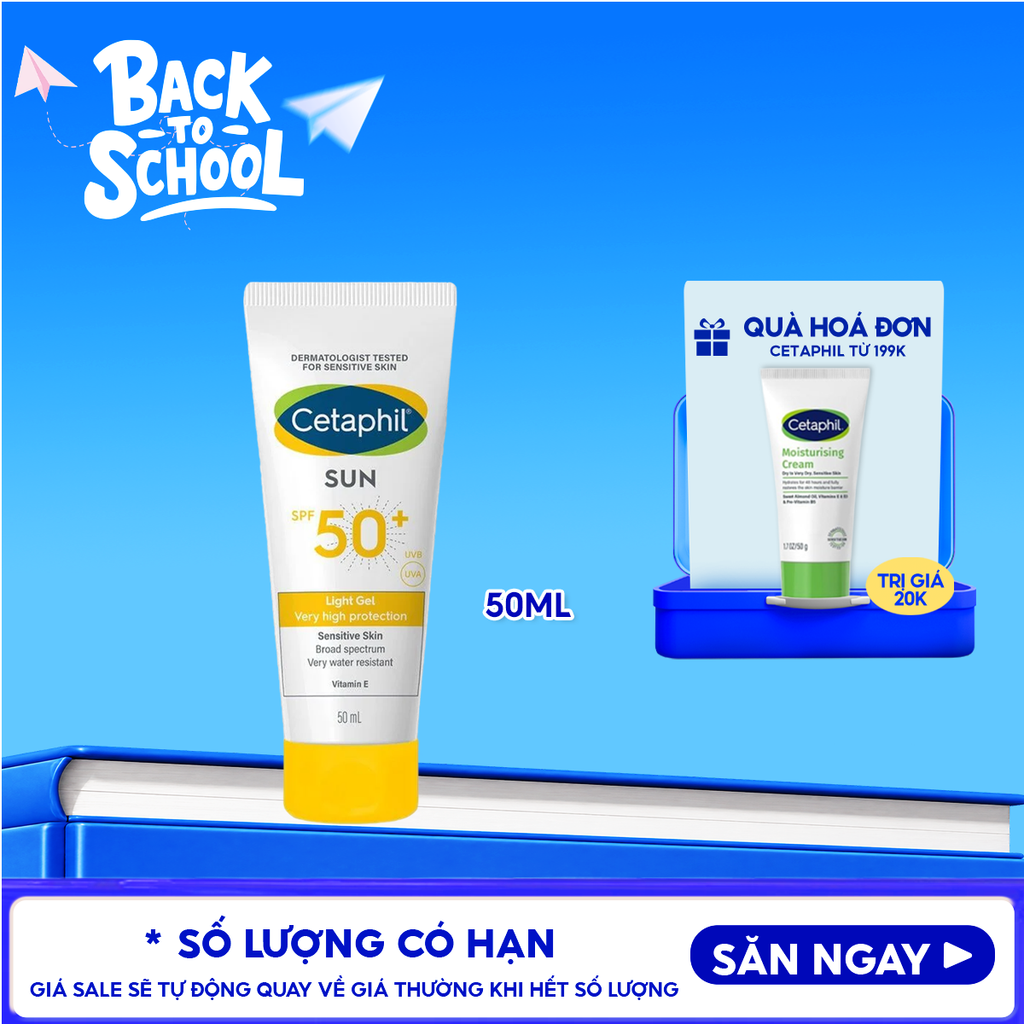 Gel Chống Nắng Cetaphil Dịu Nhẹ Dành Cho Da Nhạy Cảm Sun SPF50+ Light Gel 50ml