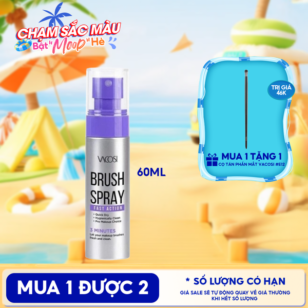  Xịt Rửa Cọ Khô Vacosi Brush Spray Fast Action RC05 60ml 