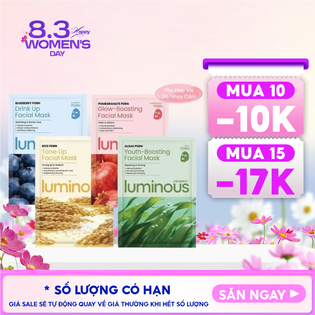Mặt Nạ Colorkey Dưỡng Da PDRN Hỗ Trợ Dưỡng Ẩm, Căng Bóng Da Luminous Facial Mask 25ml