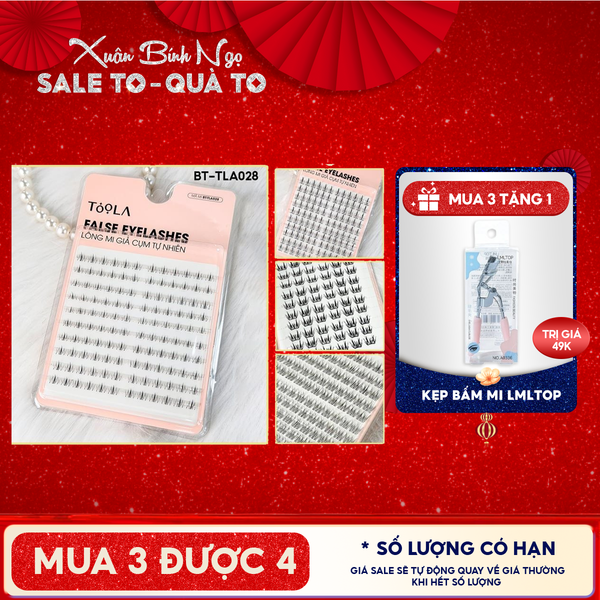  [Mua 3 Tặng 1 Bấm Mi] Lông Mi Giả Cụm Tự Nhiên TOOLA 