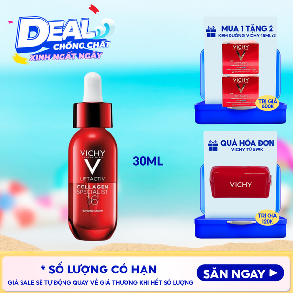  Serum Vichy Hỗ Trợ Trẻ Hóa & Săn Chắc Da Liftactiv Collagen Specialist 16 Bonding Serum 30ml 