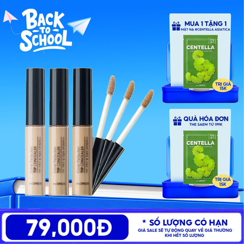 Kem Che Khuyết Điểm The Saem Có Chống Nắng Hàn Quốc Cover Perfection Tip Concealer SPF28/PA++ 6.5g
