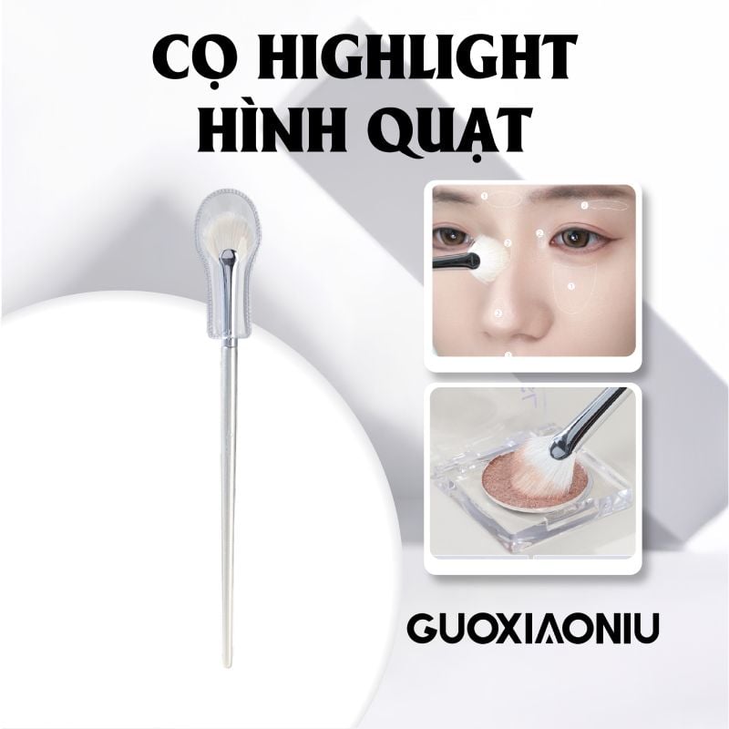 Cọ Highlight Hình Quạt Guoxiaoniu Rose Gold #360 Fan Highlighter Brush
