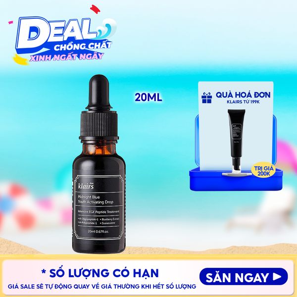  Serum Klairs Làm Dịu, Phục Hồi Da Klairs Midnight Blue Youth Activating Drop 20ml 