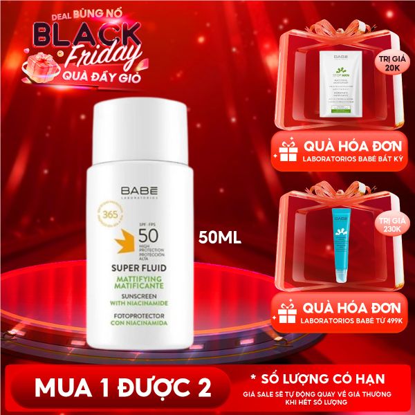  Kem Chống Nắng LABORATORIOS BABÉ Kiểm Soát Dầu Super Fluid Mattifying Sunscreen SPF50 50ml 