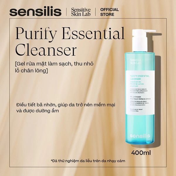  Gel Rửa Mặt Kiểm Soát Dầu Nhờn Cho Da Dầu Mụn Sensilis Purify Essential Cleanser 