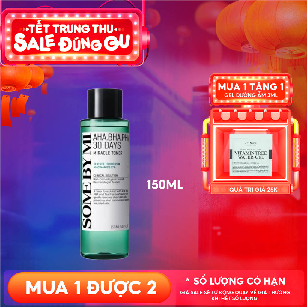 Nước Hoa Hồng Some By Mi Làm Sạch Da, Tẩy Da Chết, Cải Thiện Da Mụn Hàn Quốc Toner AHA