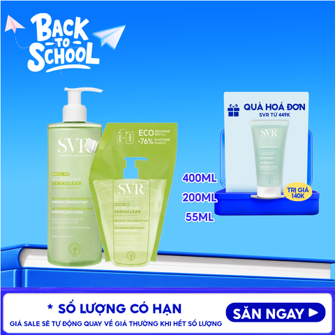 Sữa Rửa Mặt SVR Dạng Gel Không Chứa Xà Phòng Dành Cho Da Dầu Sebiaclear Gel Moussant
