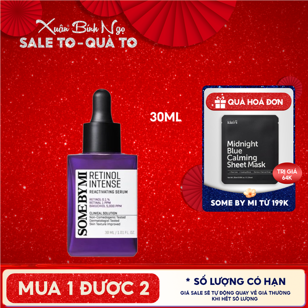  Serum Some By Mi Retinol Cải Thiện Nếp Nhăn, Dưỡng Da Căng Mịn Some By Mi Retinol Intense Reactivating Serum 30ml 