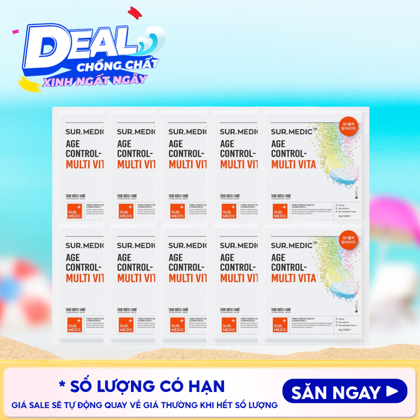  Combo 10 Miếng Mặt Nạ Cung Cấp Multi Vitamin, Hỗ Trợ Dưỡng Sáng Da Sur.Medic+ 