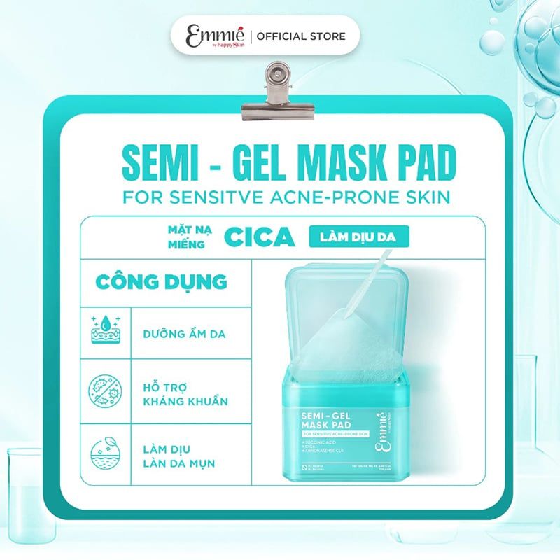 Toner Pad Emmié By Happyskin Dưỡng Ẩm, Làm Dịu Da, Hỗ Trợ Làm Sáng Da Semi-Gel Mask Pad