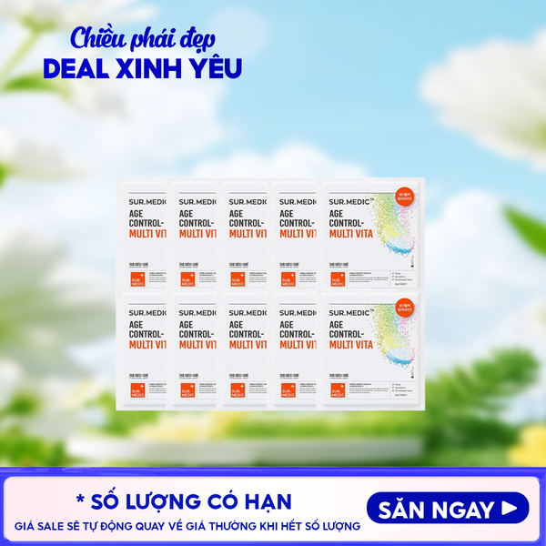  Combo 10 Miếng Mặt Nạ Cung Cấp Multi Vitamin, Hỗ Trợ Dưỡng Sáng Da Sur.Medic+ 