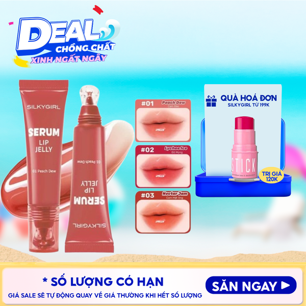  Son Tint Bóng Silkygirl Lâu Trôi, Cấp Ẩm Serum Lip Jelly 8ml 