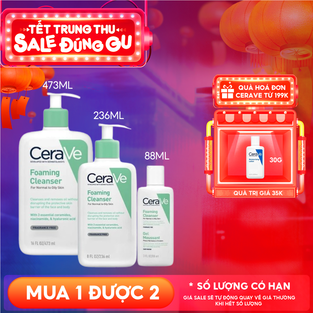 Sữa Rửa Mặt Cerave Sạch Sâu Dành Cho Da Dầu Developed With Dermatologists Foaming Cleanser