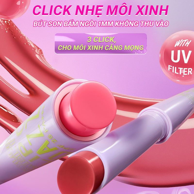 Son Bóng DAZZLE ME Dưỡng Ẩm, Chống Nắng, Căng Bóng Color Chrome Melt to Dew Lip Click 2g