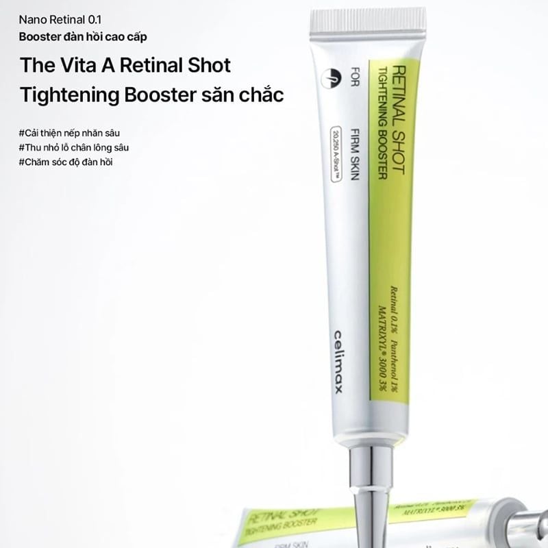 Tinh Chất Dưỡng Celimax Hỗ Trợ Chống Lão Hóa, Thu Nhỏ Lỗ Chân Lông The Vita-A Retinal Shot Tightening Booster 15ml