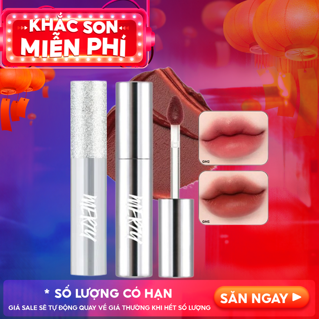 [KHẮC SON] Son Kem Lì Mềm Mịn, Lâu Trôi Vỏ Bạc Merzy The Glam Mellow Tint 4g