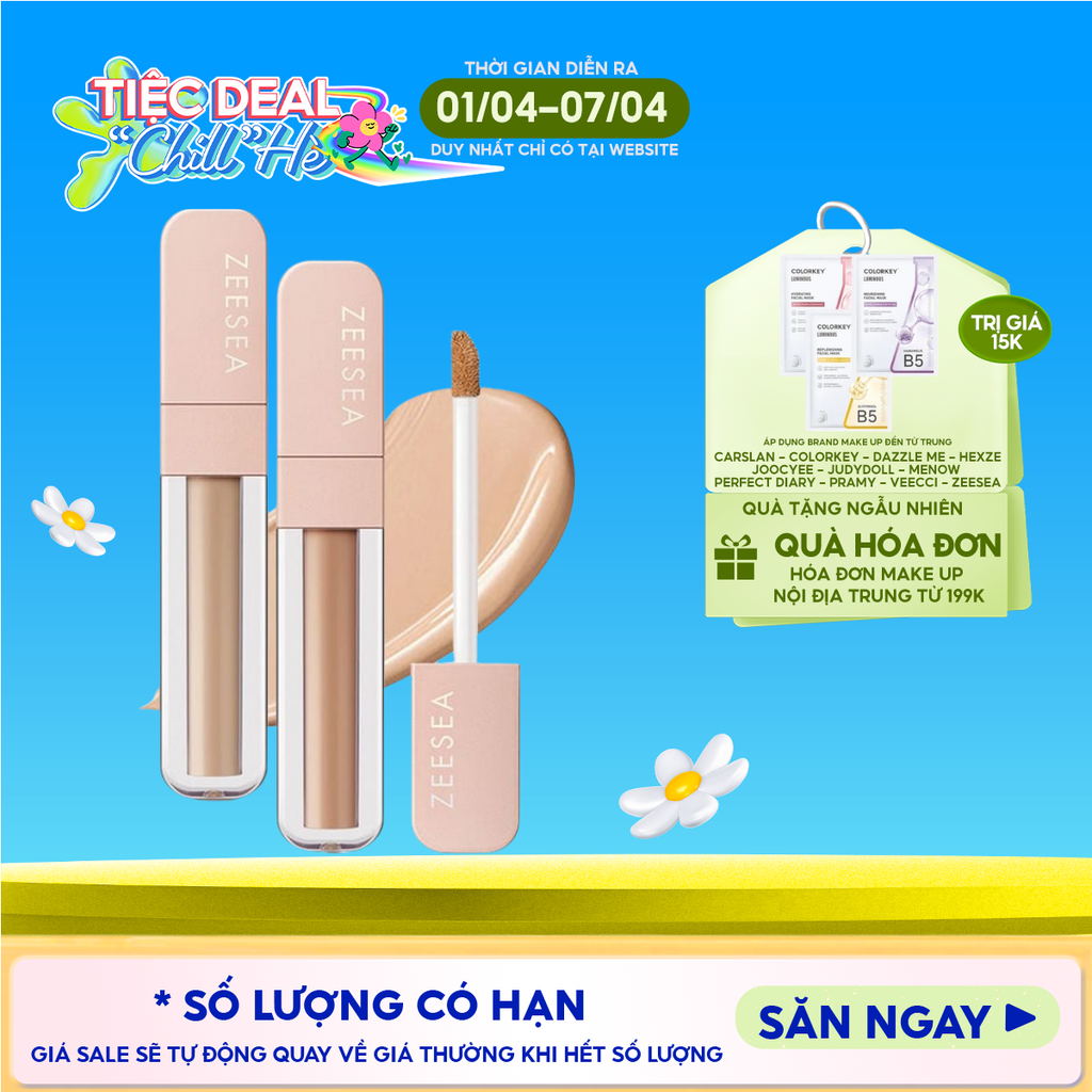 Kem Che Khuyết Điểm Zeesea Che Phủ Tự Nhiên Mist Soft Focus Concealer 4g