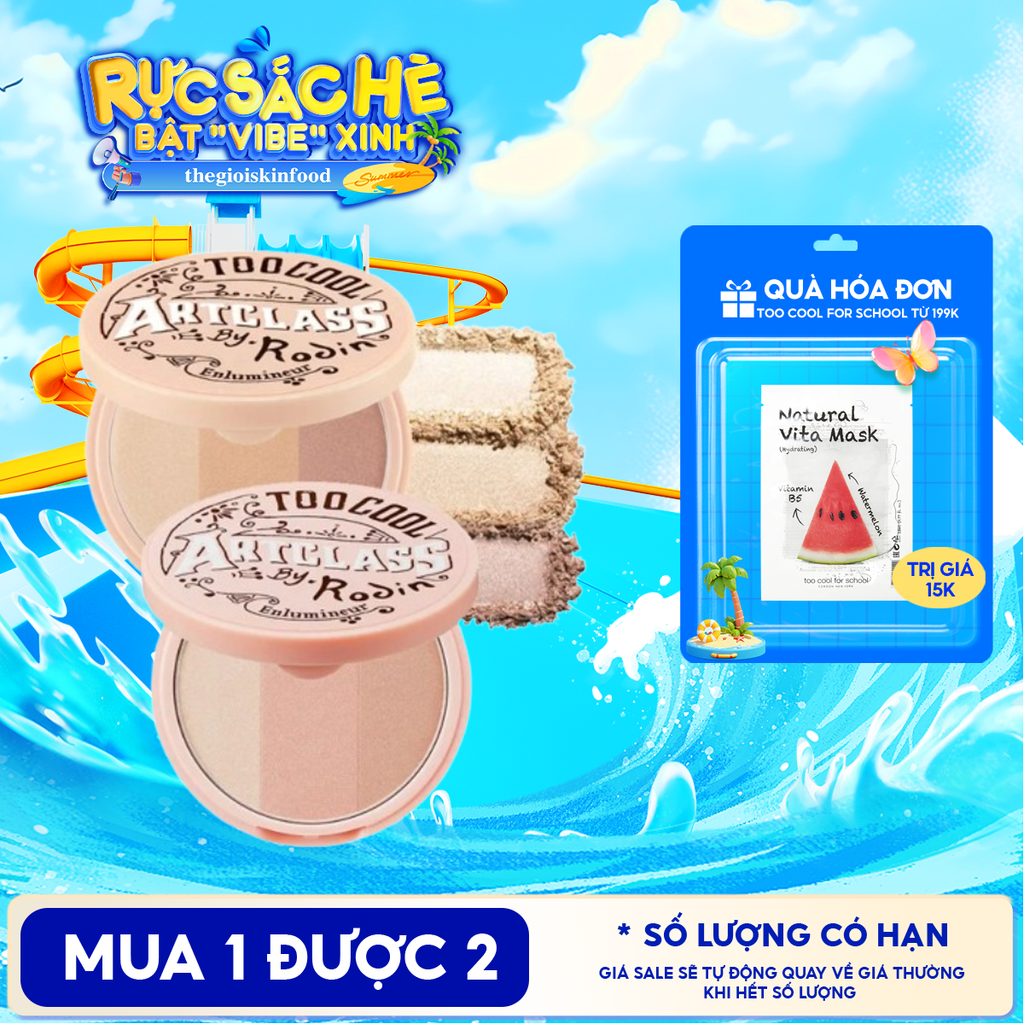 Phấn Bắt Sáng Ánh Nhũ 3 Màu Too Cool For School Art Class By Rodin Highlighter 11g