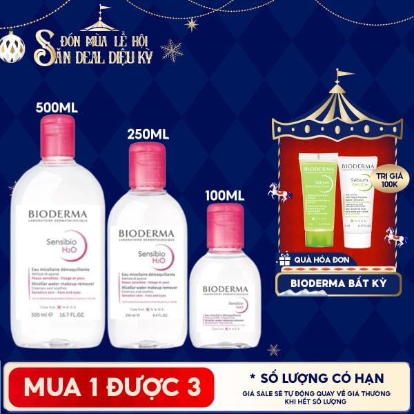  Nước Tẩy Trang Bioderma Dành Cho Da Nhạy Cảm Công Nghệ Micellar Sensibio H2O 