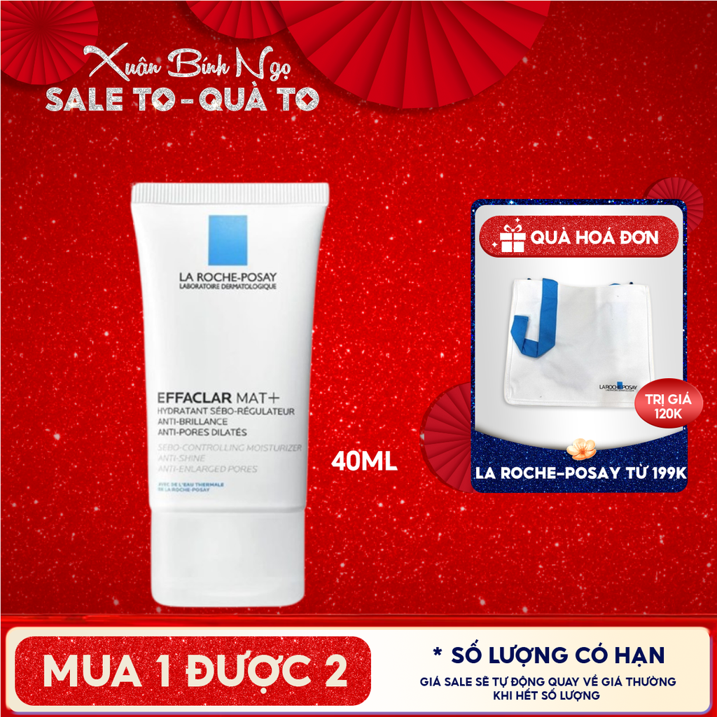 Kem Dưỡng La Roche-Posay Kiềm Dầu, Cải Thiện Lỗ Chân Lông Effaclar Mat+ 40ml