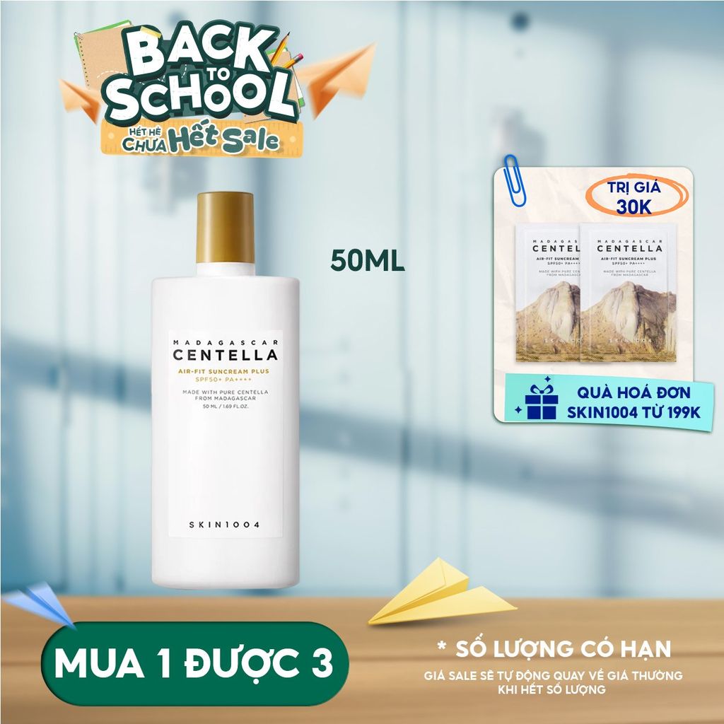 Kem Chống Nắng Skin1004 Lành Tính Dành Cho Da Nhạy Cảm Madagascar Centella Air-Fit Suncream Plus SPF50+ PA++++ 50ml